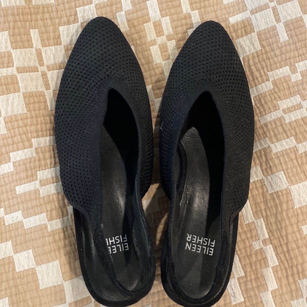 Eileen Fisher black dress sling back pump